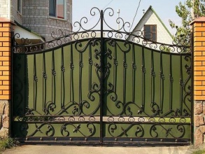 Ворота кованые распашные - пример 8 фото стоимость под ключ